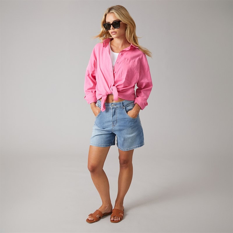 French Connection Womens Denim Shorts Stone Wash - Image 4