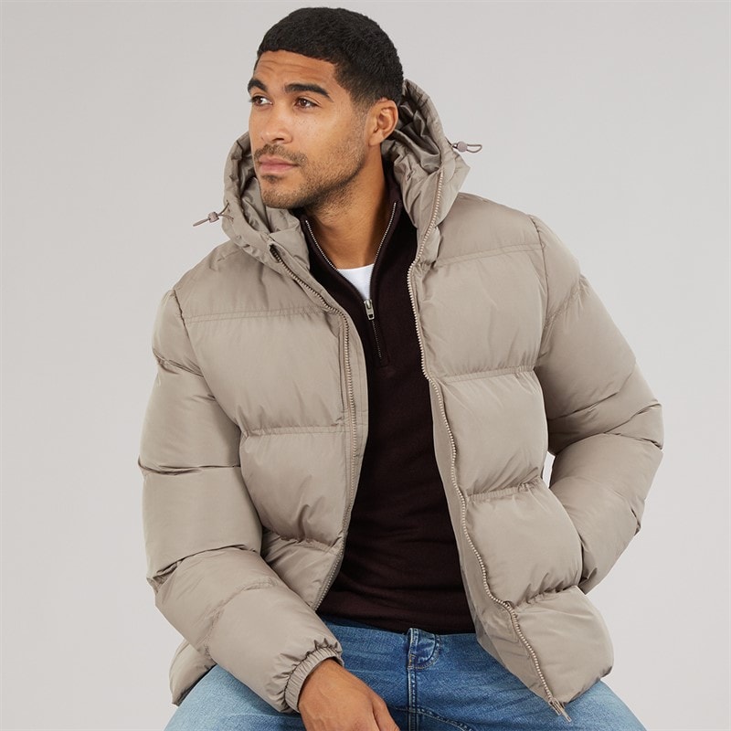 French Connection Mens Row Mid Jacket Taupe