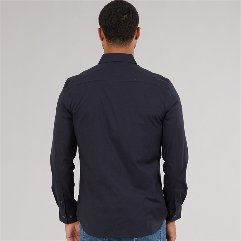 Mens Two Pocket Oxford Overshirt Solid Marine - Image 2