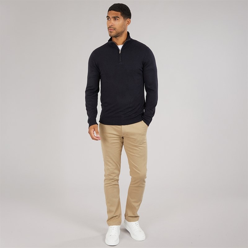 Mens Cash Half Zip Jumper Marine - Image 4