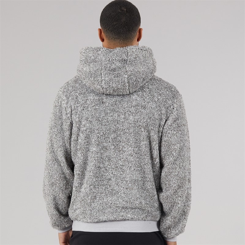 Mens Boucle Hoodie Light Grey Mel - Image 2
