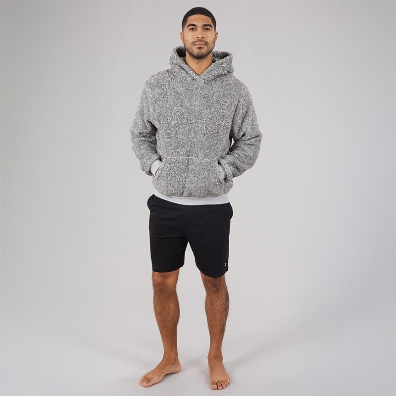 Mens Boucle Hoodie Light Grey Mel - Image 3