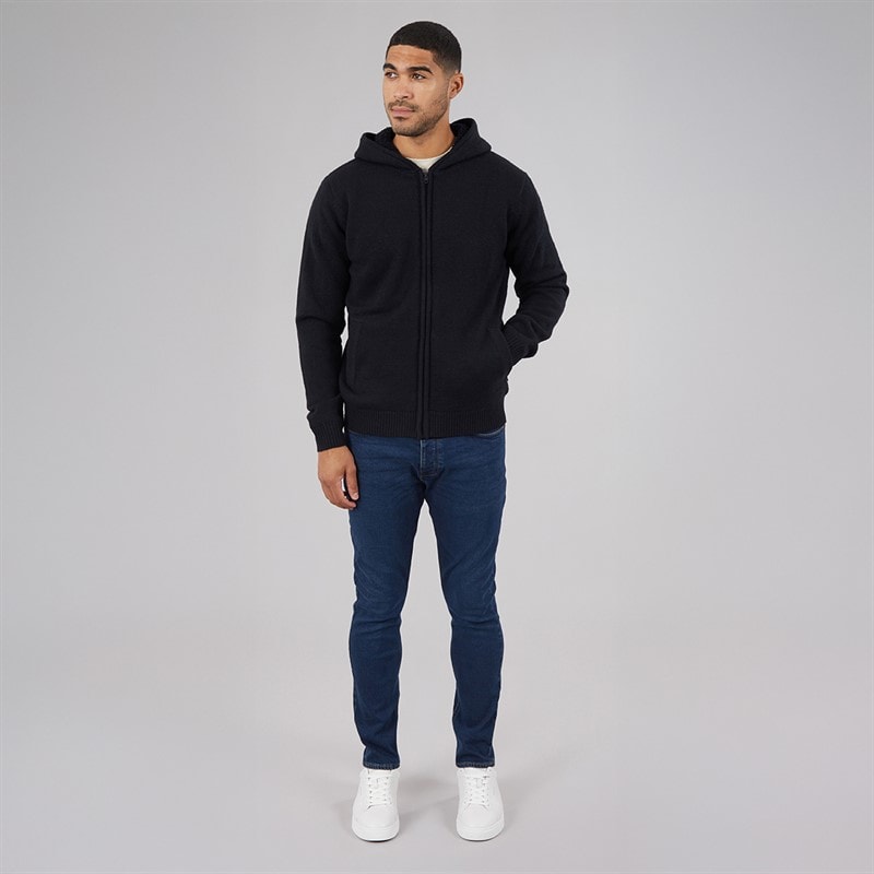 Mens Zip Hooded Borg Jumper Marine - Image 4