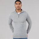 Mens Cash Half Zip Jumper Light Grey Mel