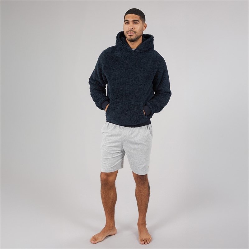Mens Boucle Hoodie Marine - Image 3