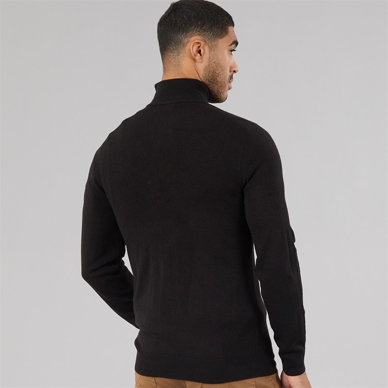 Mens Cash Half Zip Jumper Black - Image 2