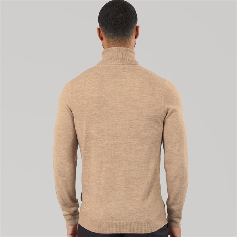 Mens Cash Roll Jumper Camel Mel - Image 2