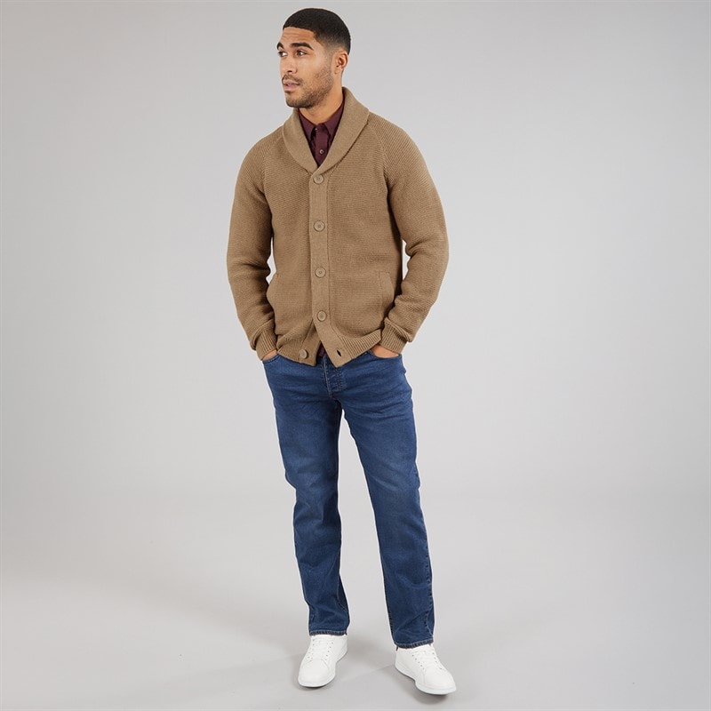 Mens 5 Shawl Cardigan ange Camel Melange - Image 4