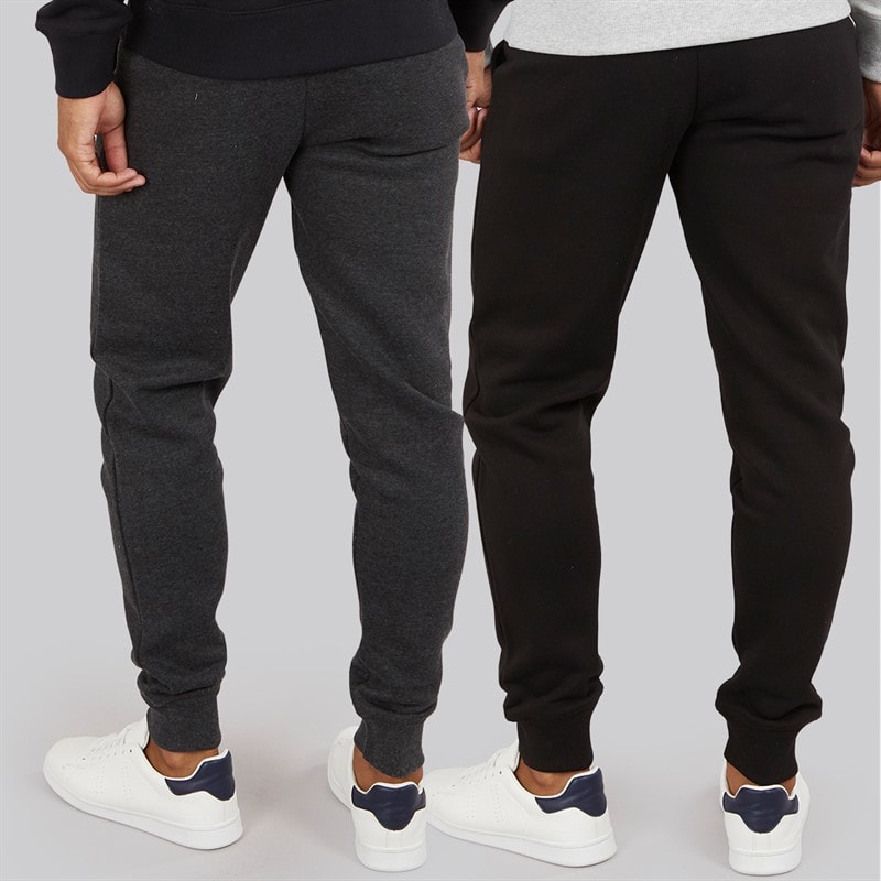 Mens Two Pack Joggers Multi 1 Black/Charcoal Mel - Image 2