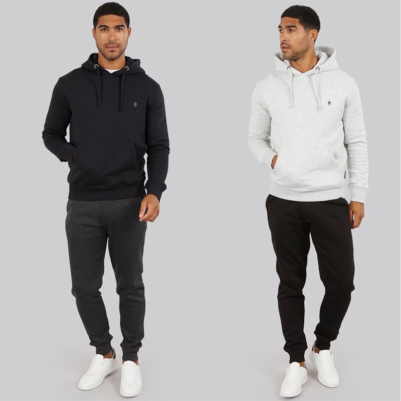 Mens Two Pack Joggers Multi 1 Black/Charcoal Mel - Image 3