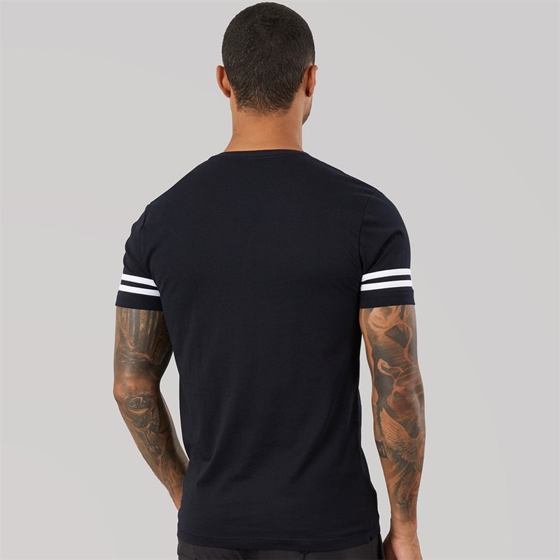 Mens Arm Stripes T-Shirt Marine/White - Image 2