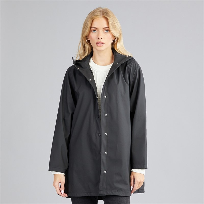 French Connection Womens PU Rain Coat Black