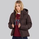 Womens Row Short Puffer Coat Chocolate