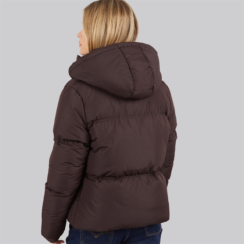 Womens Row Short Puffer Coat Chocolate - Image 2