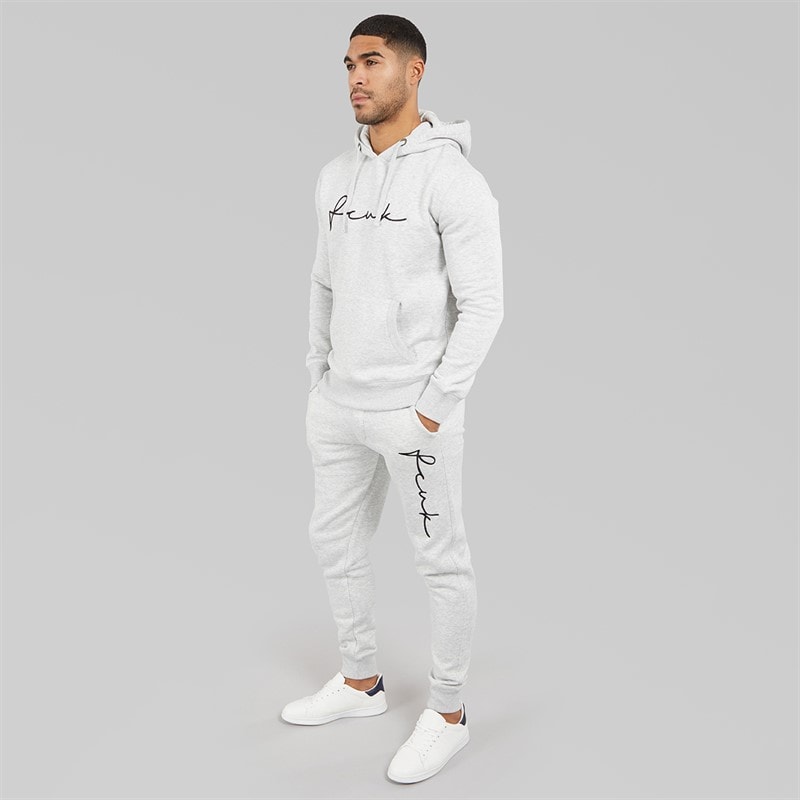 Mens Scribble Tracksuit Light Grey Mel/Black - Image 3