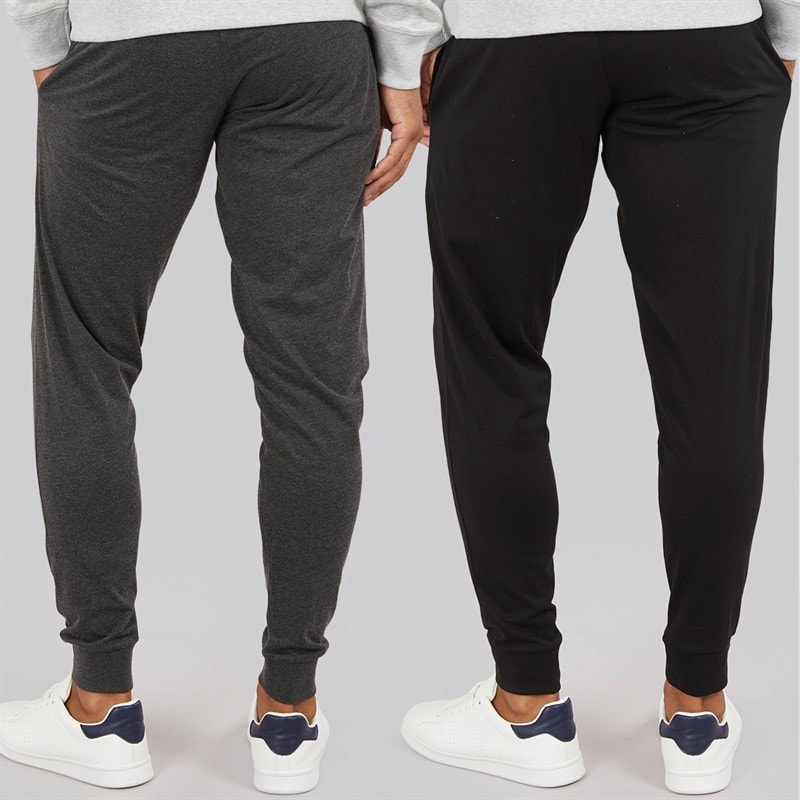 Mens FC Jersey Two Pack Joggers ange Black/Charcoal Melange - Image 2