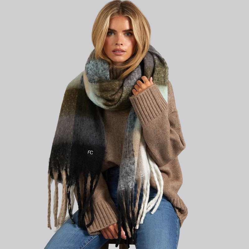 French Connection Womens Scarf Multi/Grey