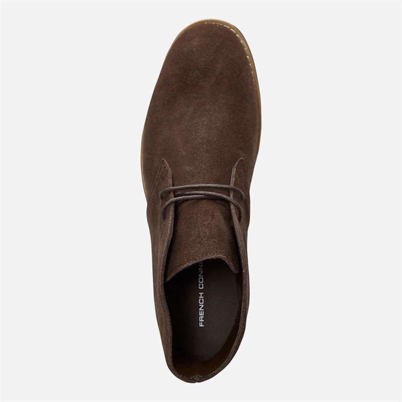 Mens Lace Up Chukka Shoes Chocolate Brown - Image 4