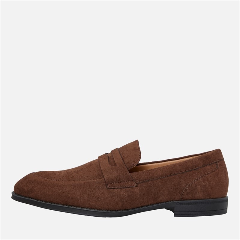 French Connection Mens Penny Loafers Brown PU Suede