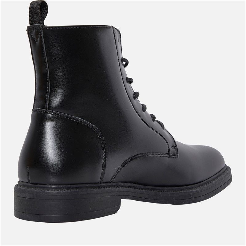 Mens Chunky Lace Up Boots Black - Image 5