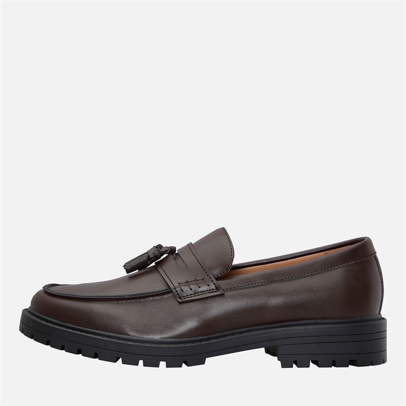 French Connection Mens Chunky Tassel Loaferslate Dark Brown Chocolate