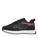 Junior Girls Leopard Trainers Black Leopard/Pink