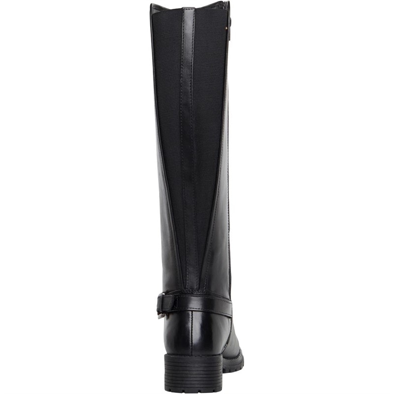 Womens Knee Length Leather Boots Black - Image 3