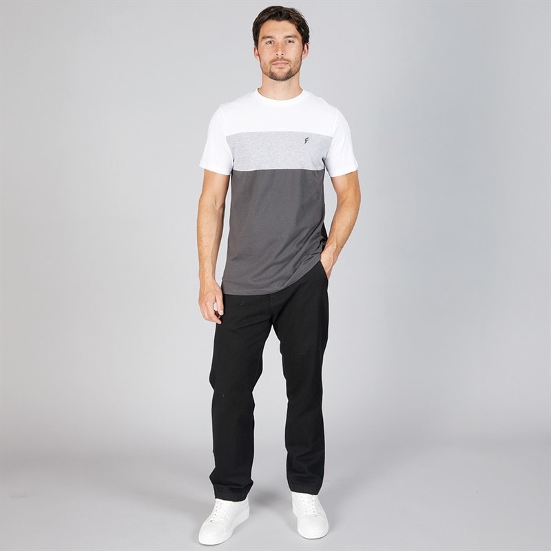 Mens Three Pack Colour Block T-Shirts Multi - Image 2