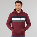 Mens Chest Stripe Hoodie Windsor Wine