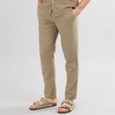 Mens Linen Trousers Khaki