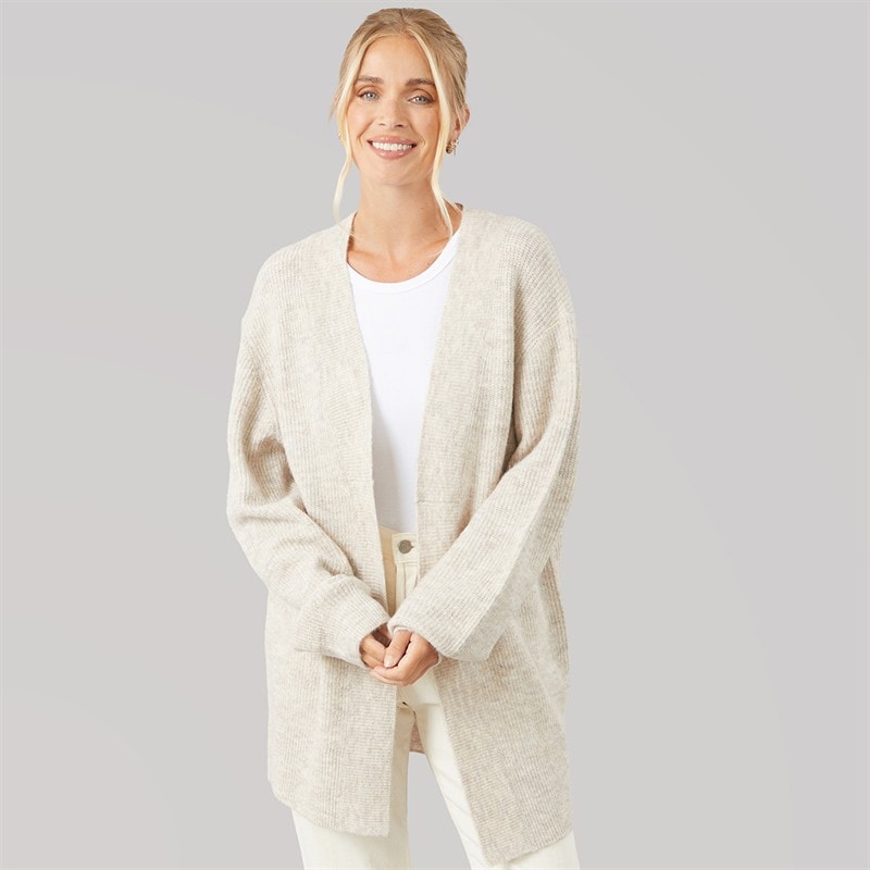 Womens Fisherman Cardigan Mink - Image 1