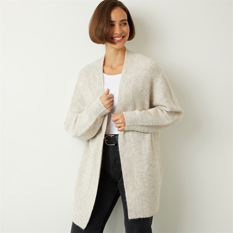 Womens Fisherman Cardigan Mink - Image 3