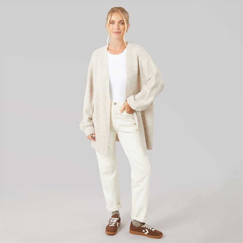 Womens Fisherman Cardigan Mink - Image 4