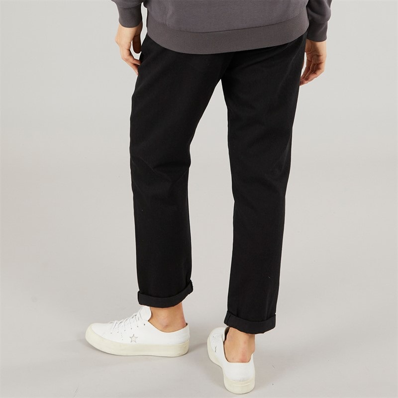 Womens Elasticated Waist Roll Up Jeans Black - Image 2