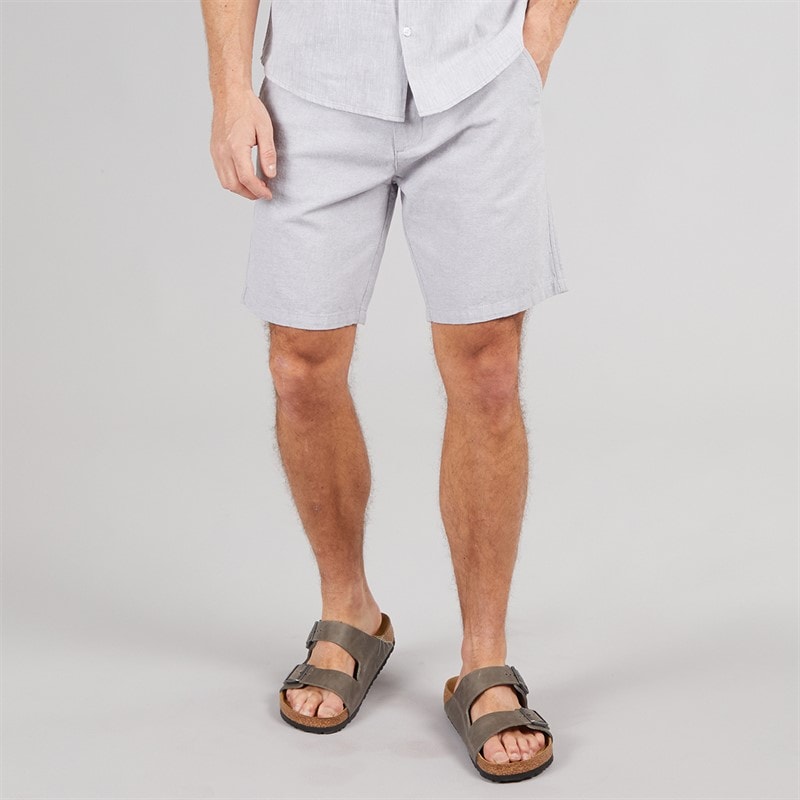 Mens Linen Shorts Light Grey - Image 1
