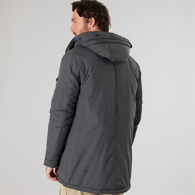 Mens Parka Jacket Dark Charcoal - Image 2