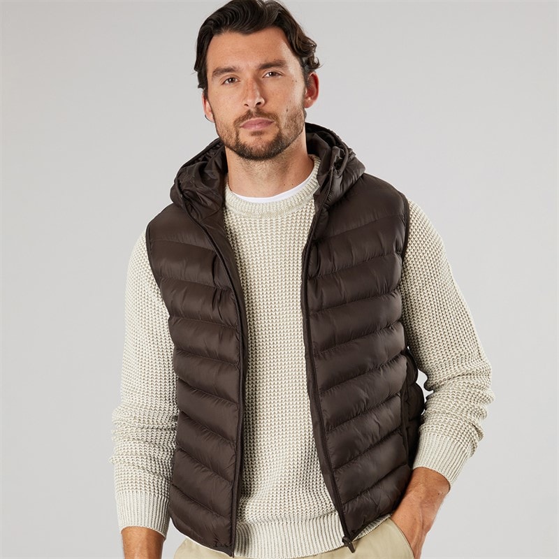 Onfire Mens Padded Gilet Brown