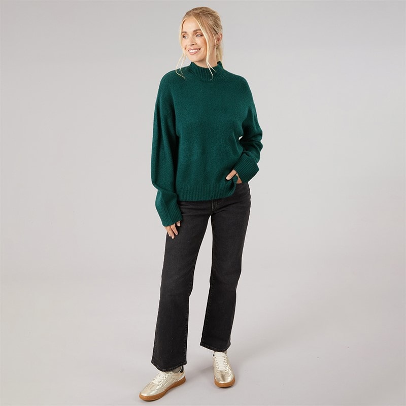 Womens Loose Fit Roll Neck Jumper Teal - Image 3