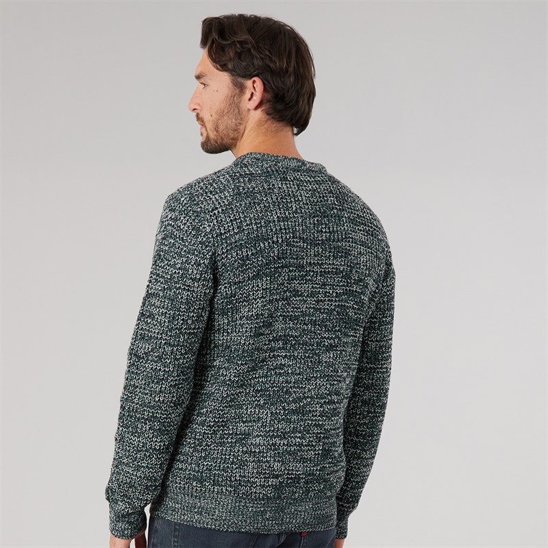 Mens Crew Neck Jumper Green/French Navy/Oatmeal - Image 2