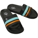 Mens Pier Retro Sliders Black Stripe