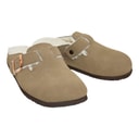Womens Poppy Fur Mule Slippers Sand