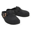 Womens Poppy Fur Mule Slippers Black