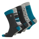 Mens Five Pack Socks Stripe/Spot/Navy/Teal/Grey/Multi