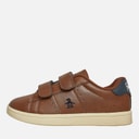 Junior Boys Marble Velcro Trainers Tan/Navy