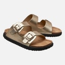 Girls Haleiwa Double Buckle Sliders Gold