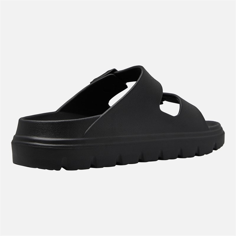 Womens Sunset Double Buckle Sliders Black - Image 5