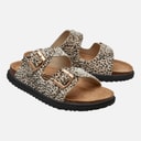 Girls Haleiwa Double Buckle Sliders Leopard