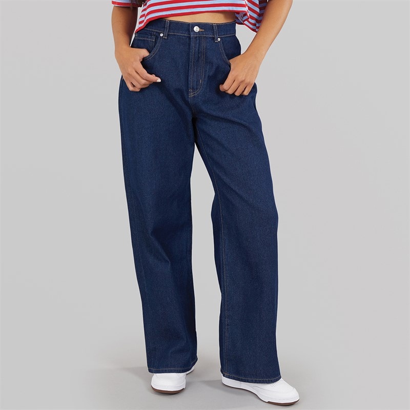 Only Womens Hope Wide Leg Jeans Dark Blue Denim
