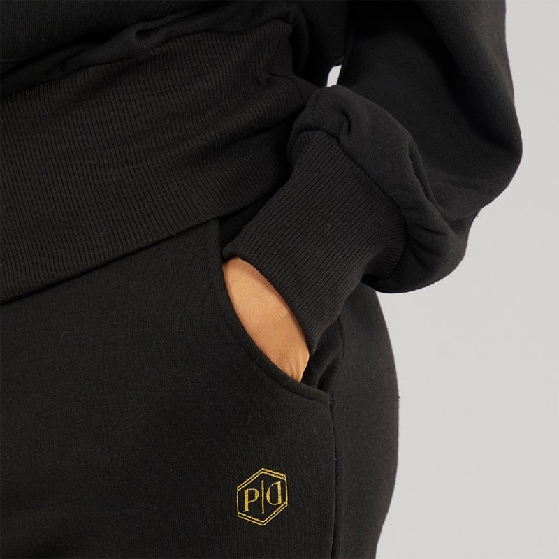 Womens Daphne Two Piece Hoodie And Joggers Set Black - Image 5