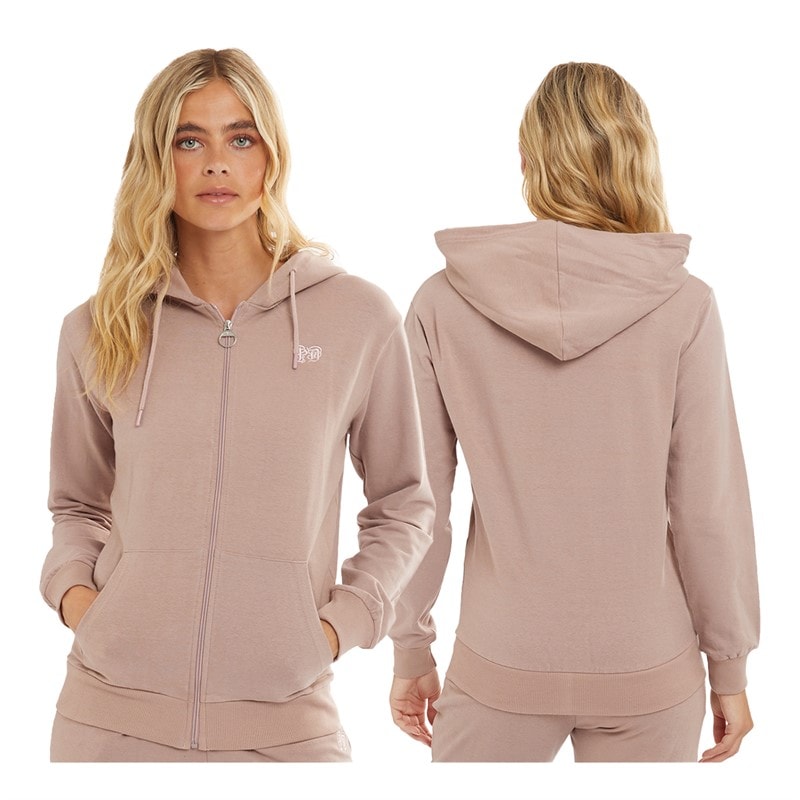 Womens Sierra Lounge Jacket Vest And Pants Set Dusky Pink - Image 2